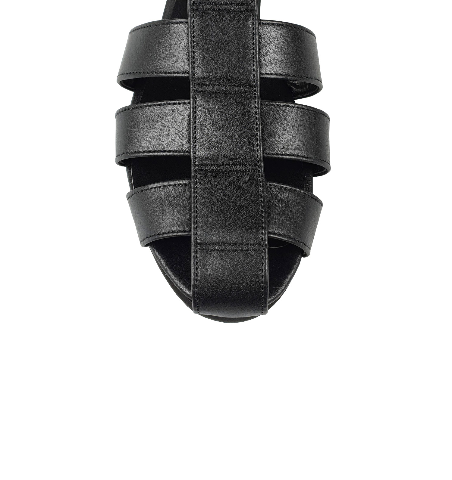 Isla cage sandals in black leather