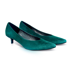 Kiki S pointed toe kitten heels - green