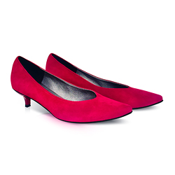 Kiki S pointed toe kitten heels - red