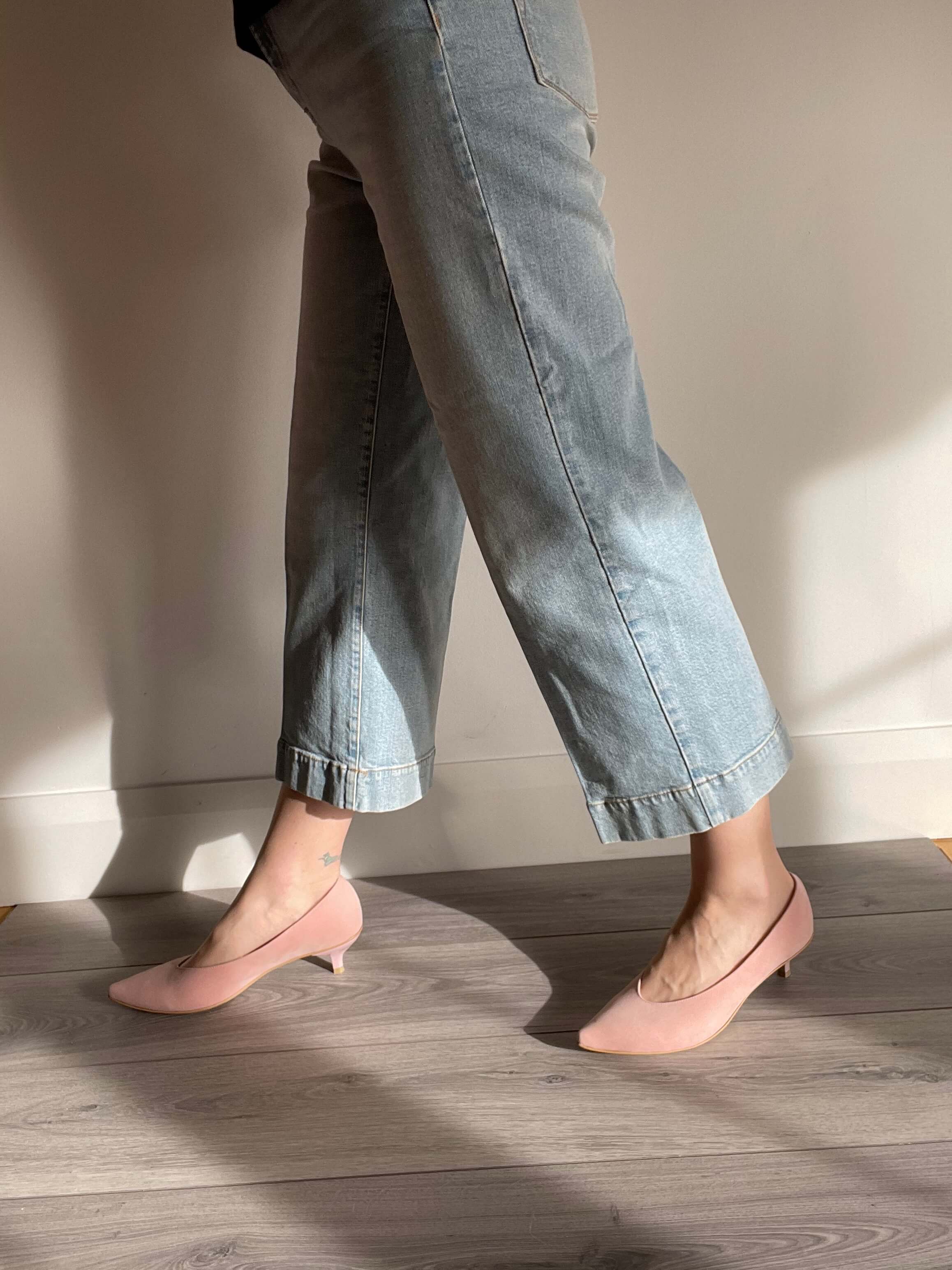Kiki S pointed toe kitten heels - nude pink 