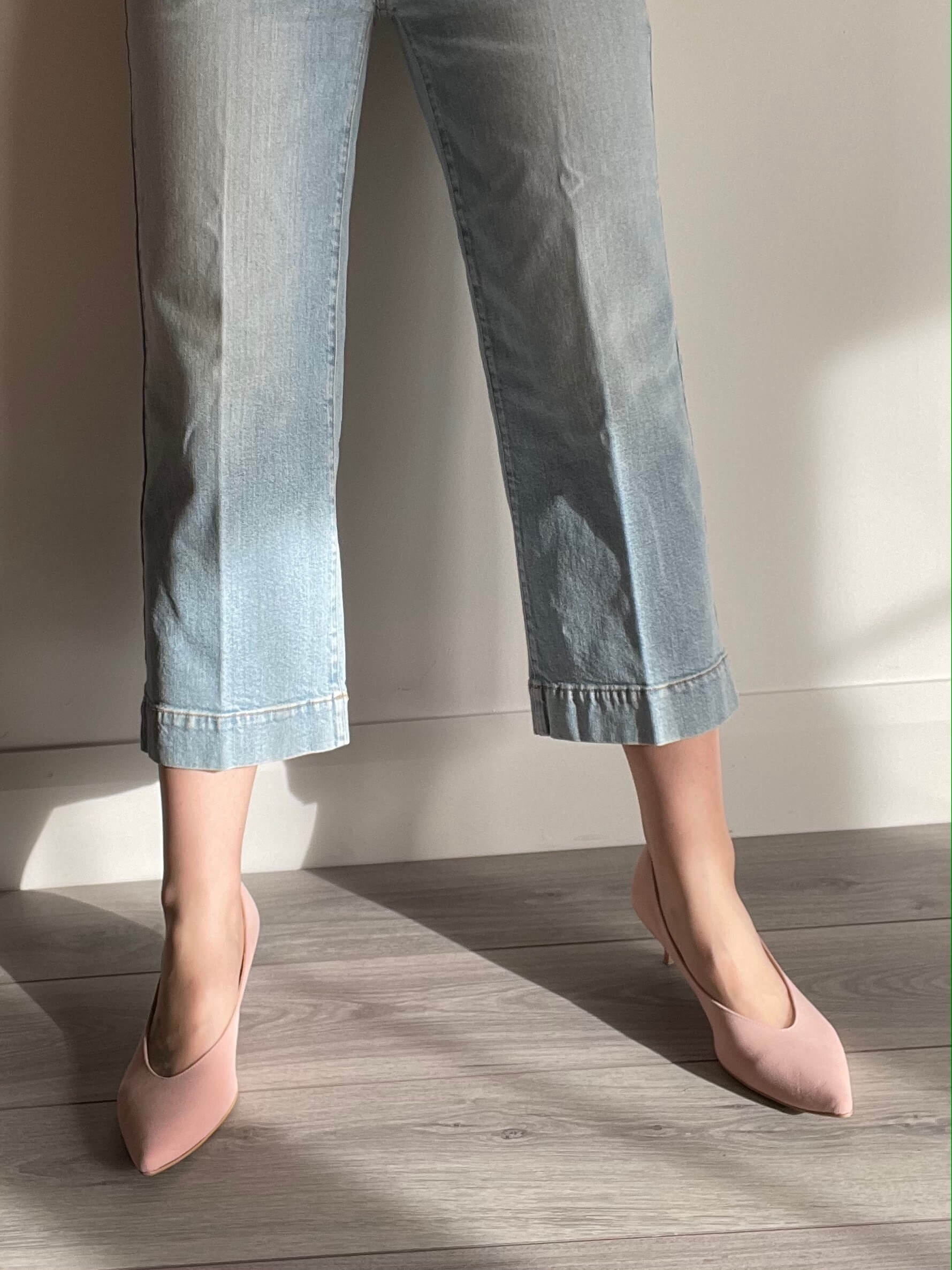 Kiki S pointed toe kitten heels - nude pink 