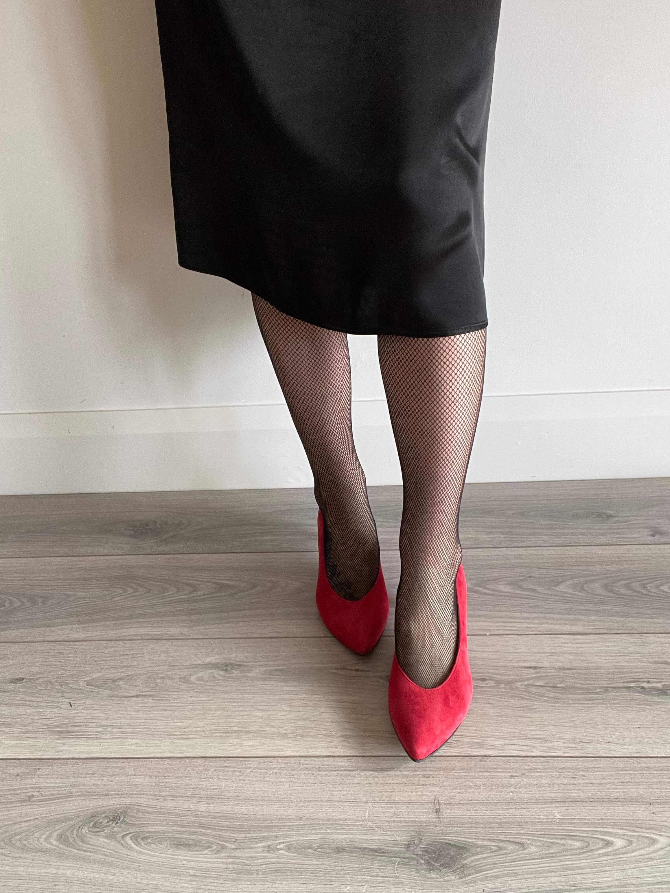 Kiki S pointed toe kitten heels - red