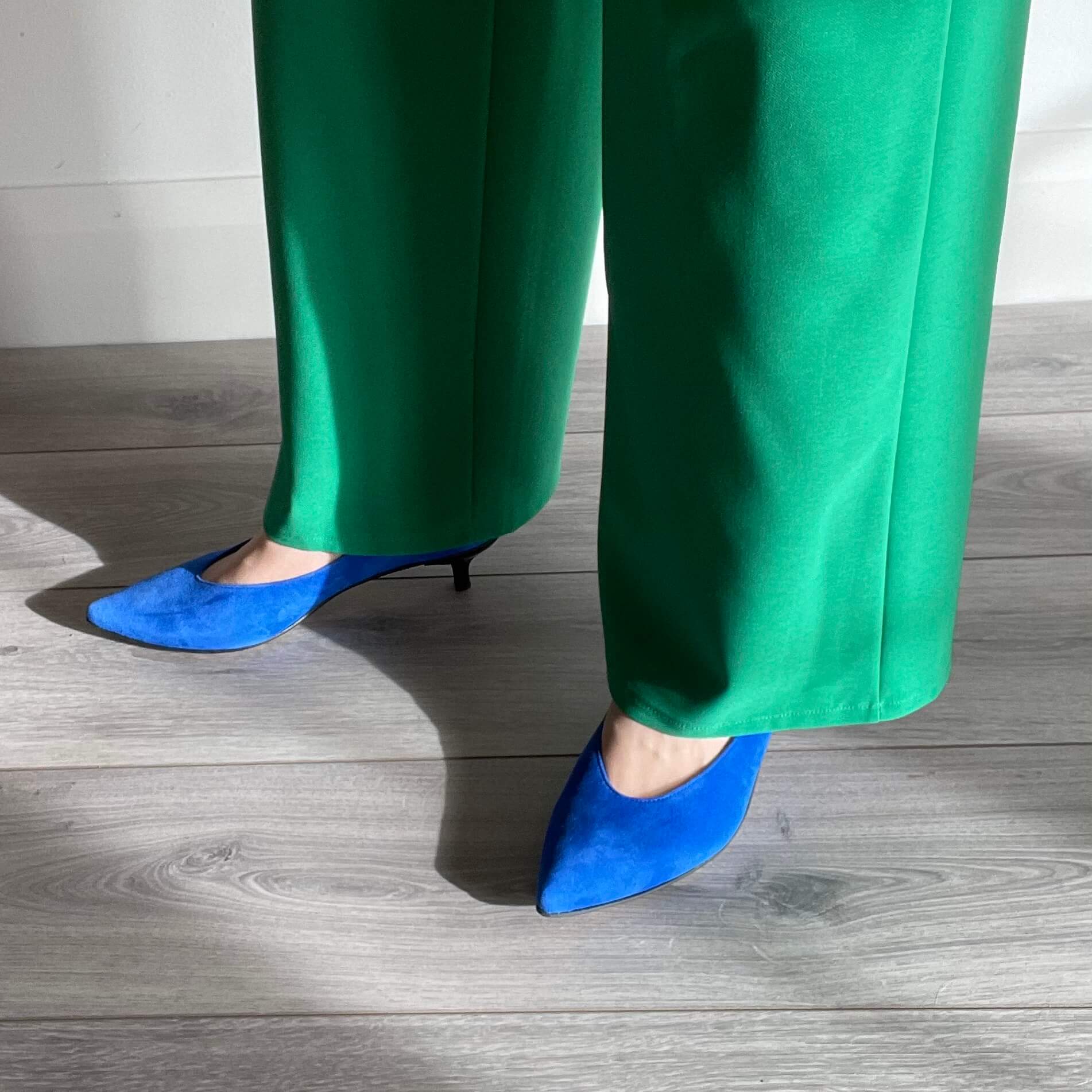 Kiki S pointed toe kitten heels - royal blue