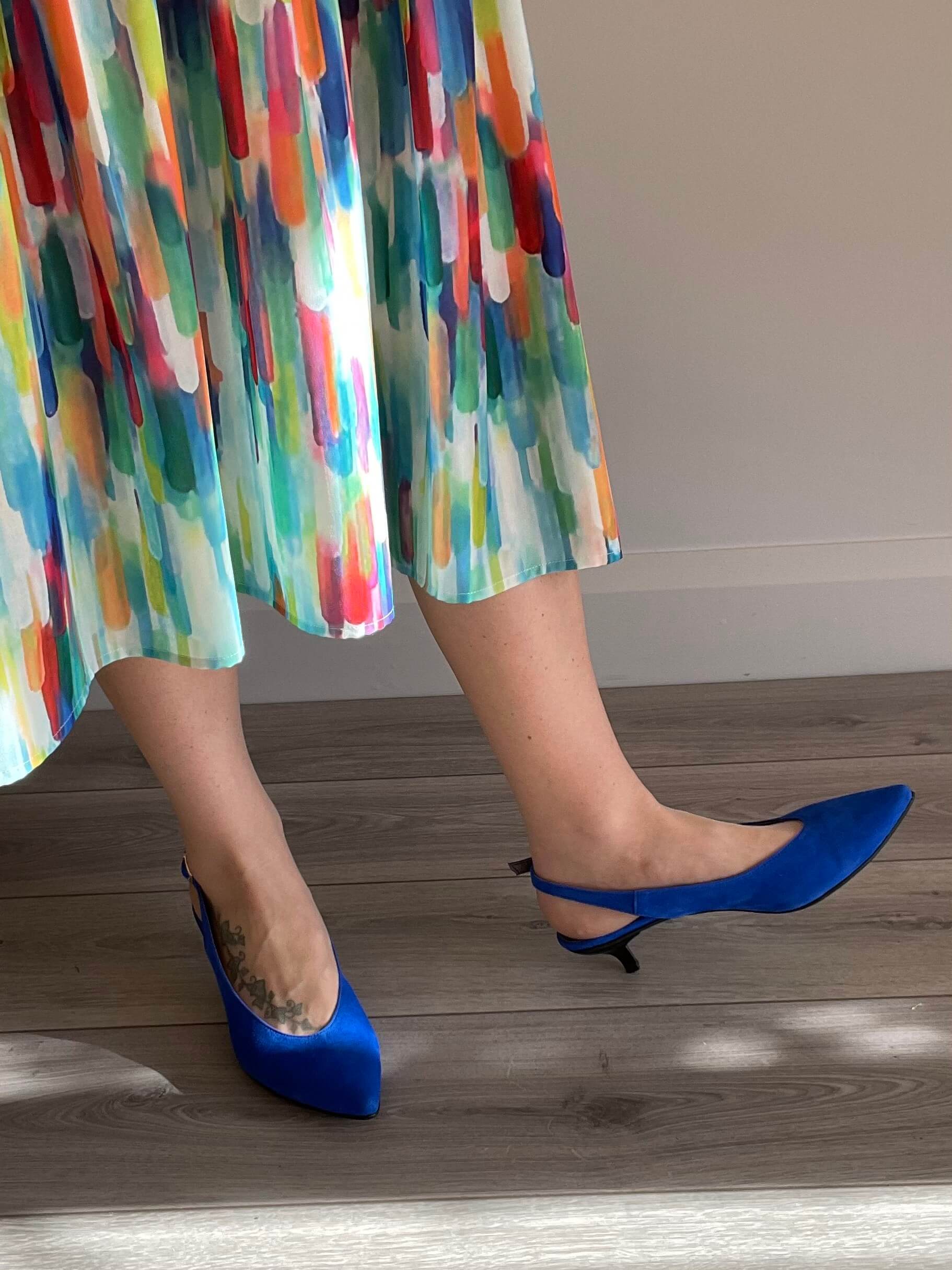 Kiki S pointed toe kitten heels - royal blue
