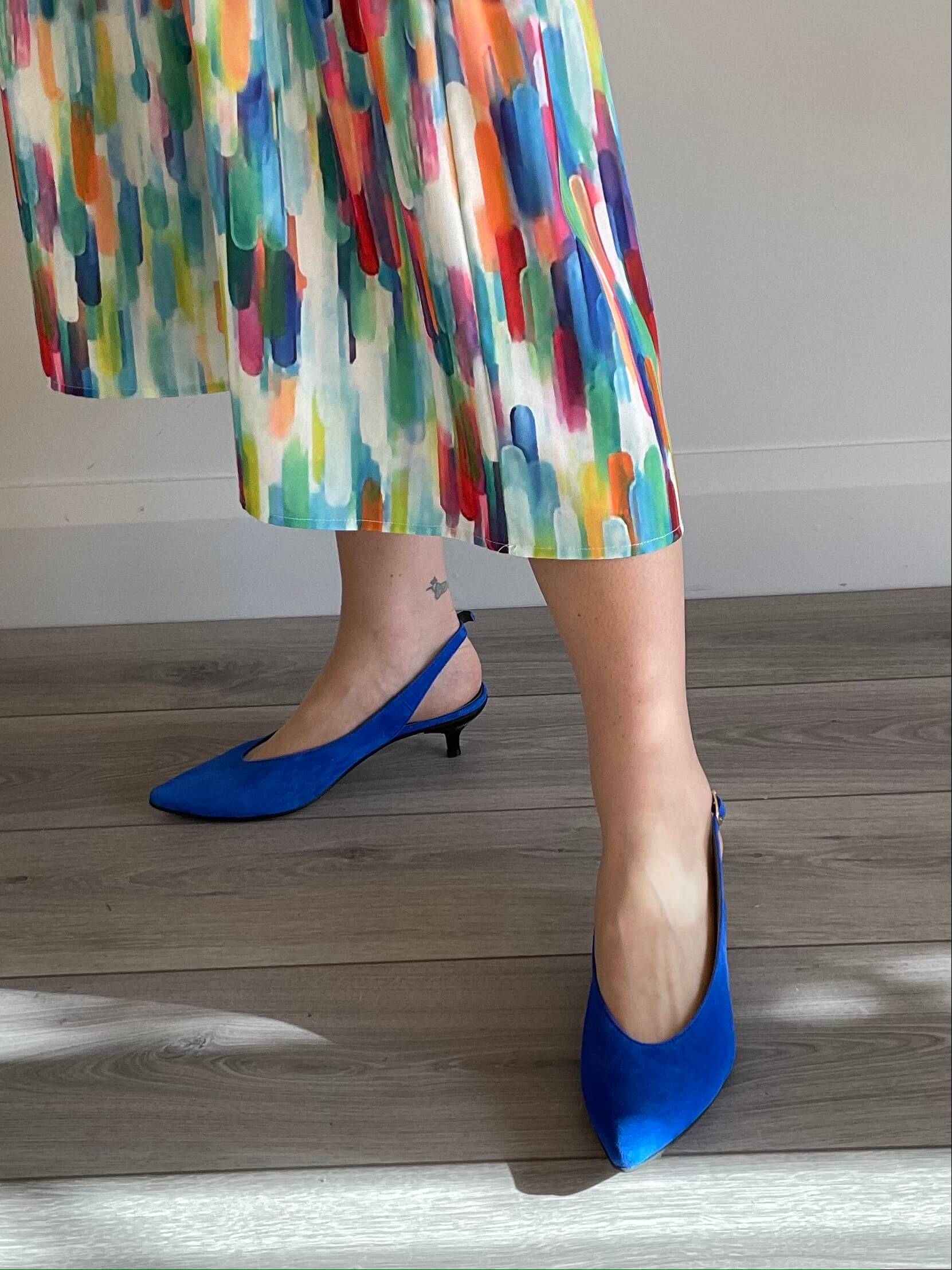 Kiki S pointed toe kitten heels - royal blue