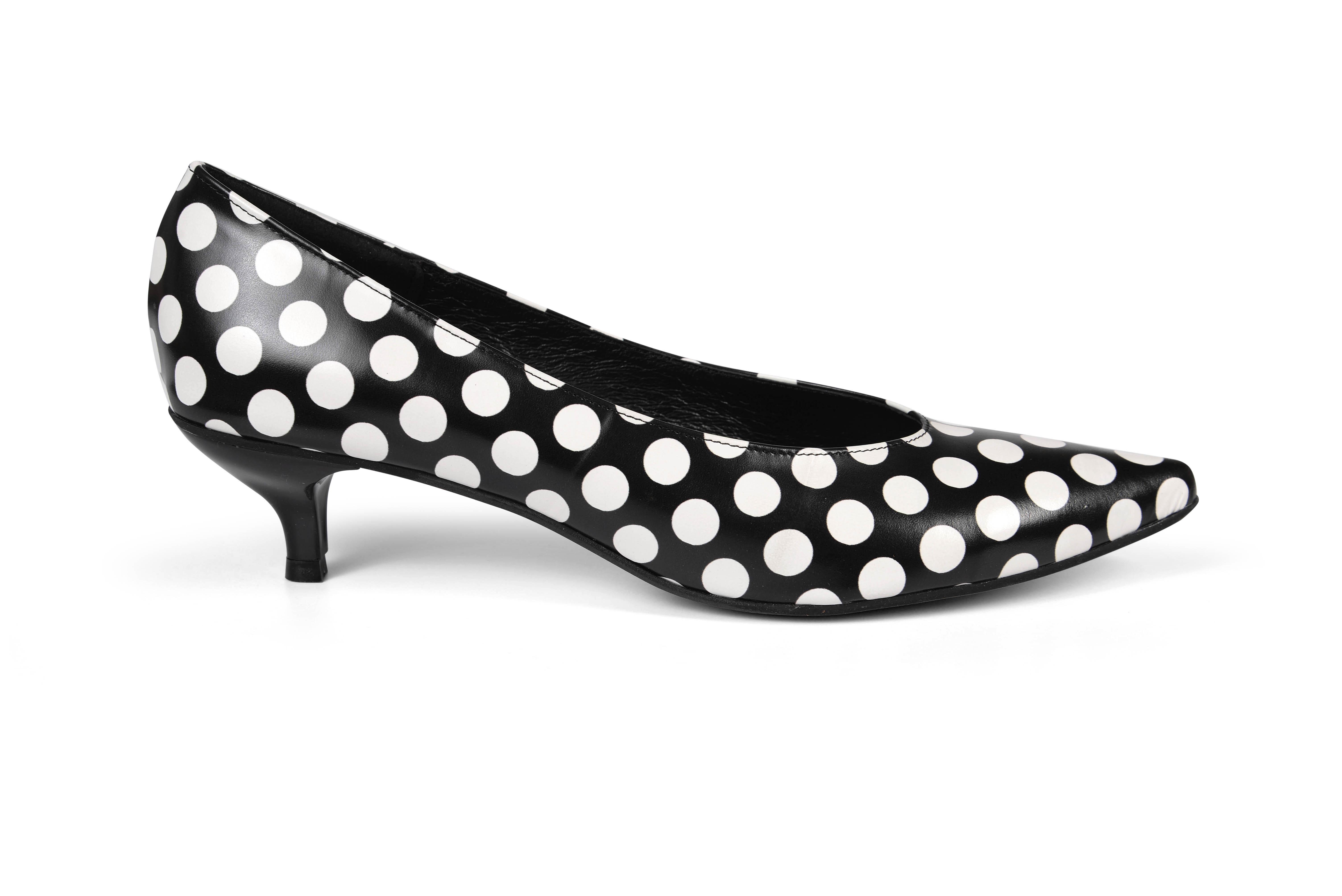 Kiki S pointed toe kitten heels - polka dot