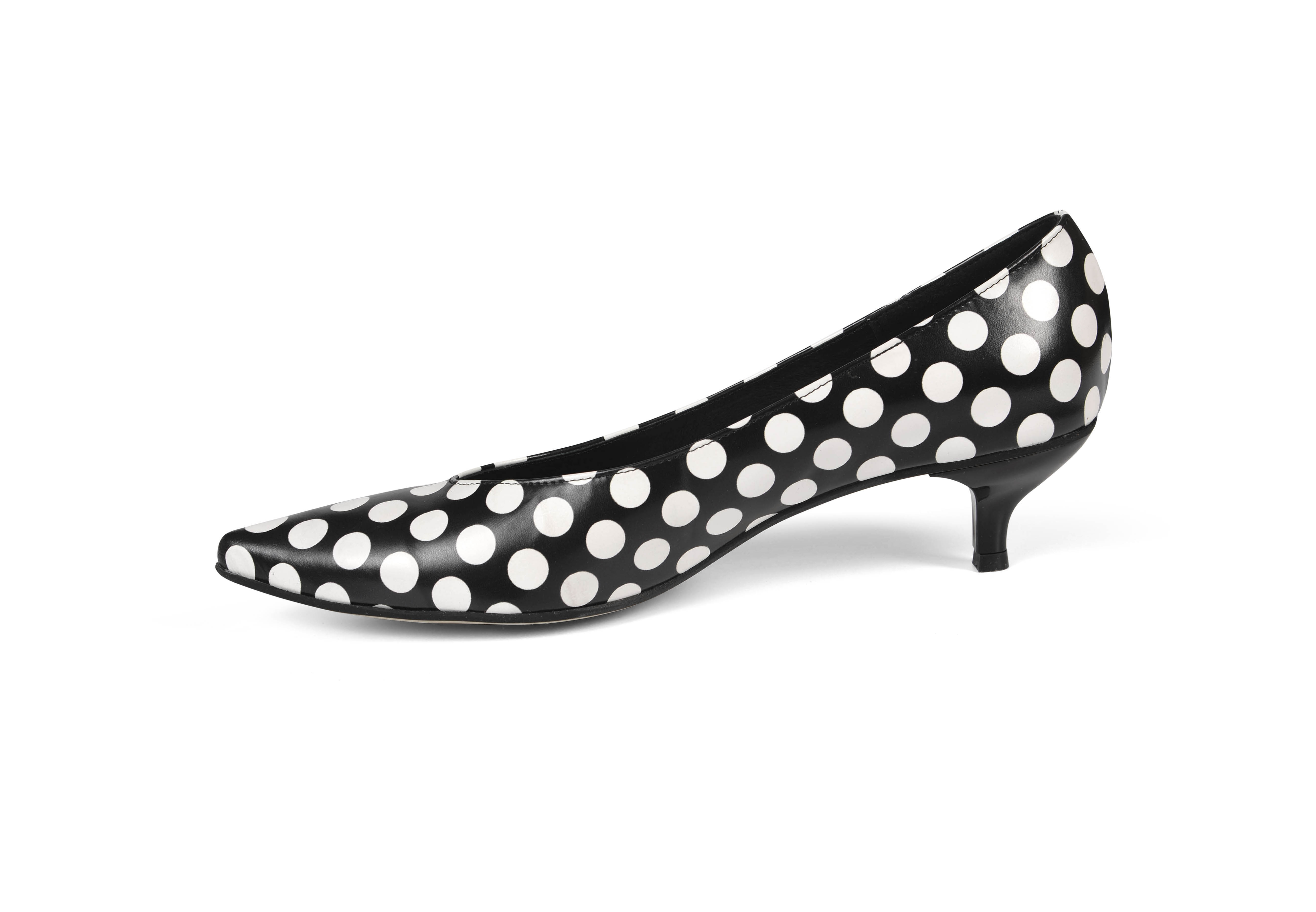Kiki S pointed toe kitten heels - polka dot