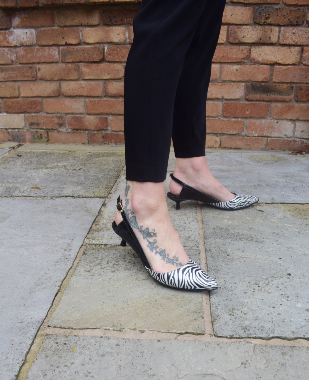Sassy kitten heel sling-backs