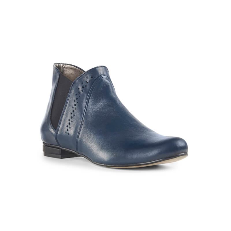 Gabi blue leather ankle boots