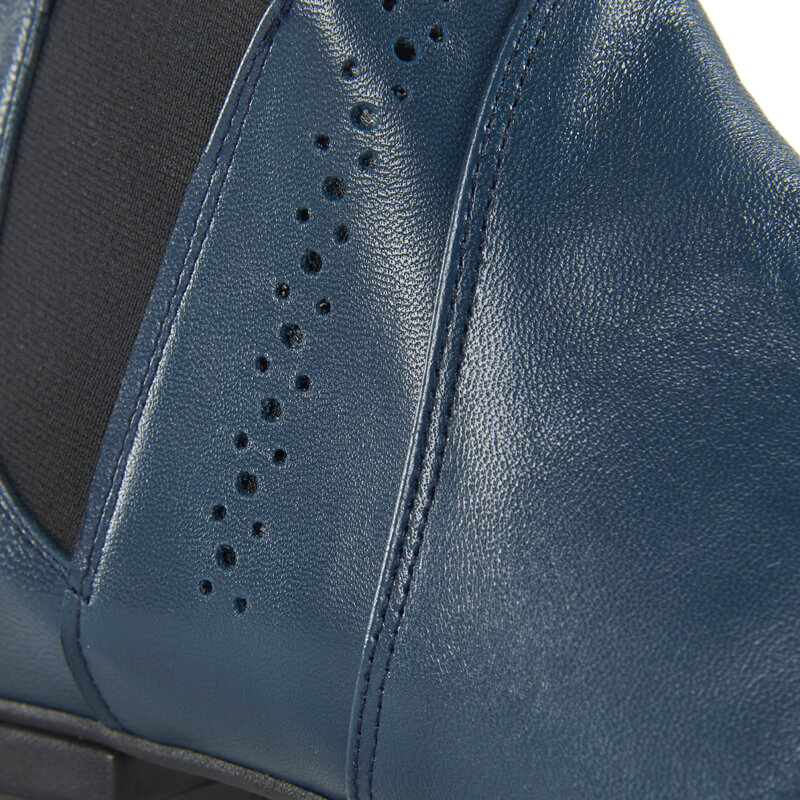 Gabi blue leather ankle boots