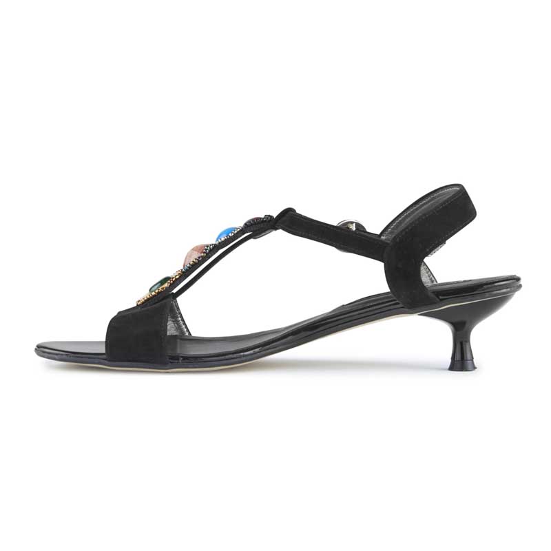Chrysanti black suede embellished sandals