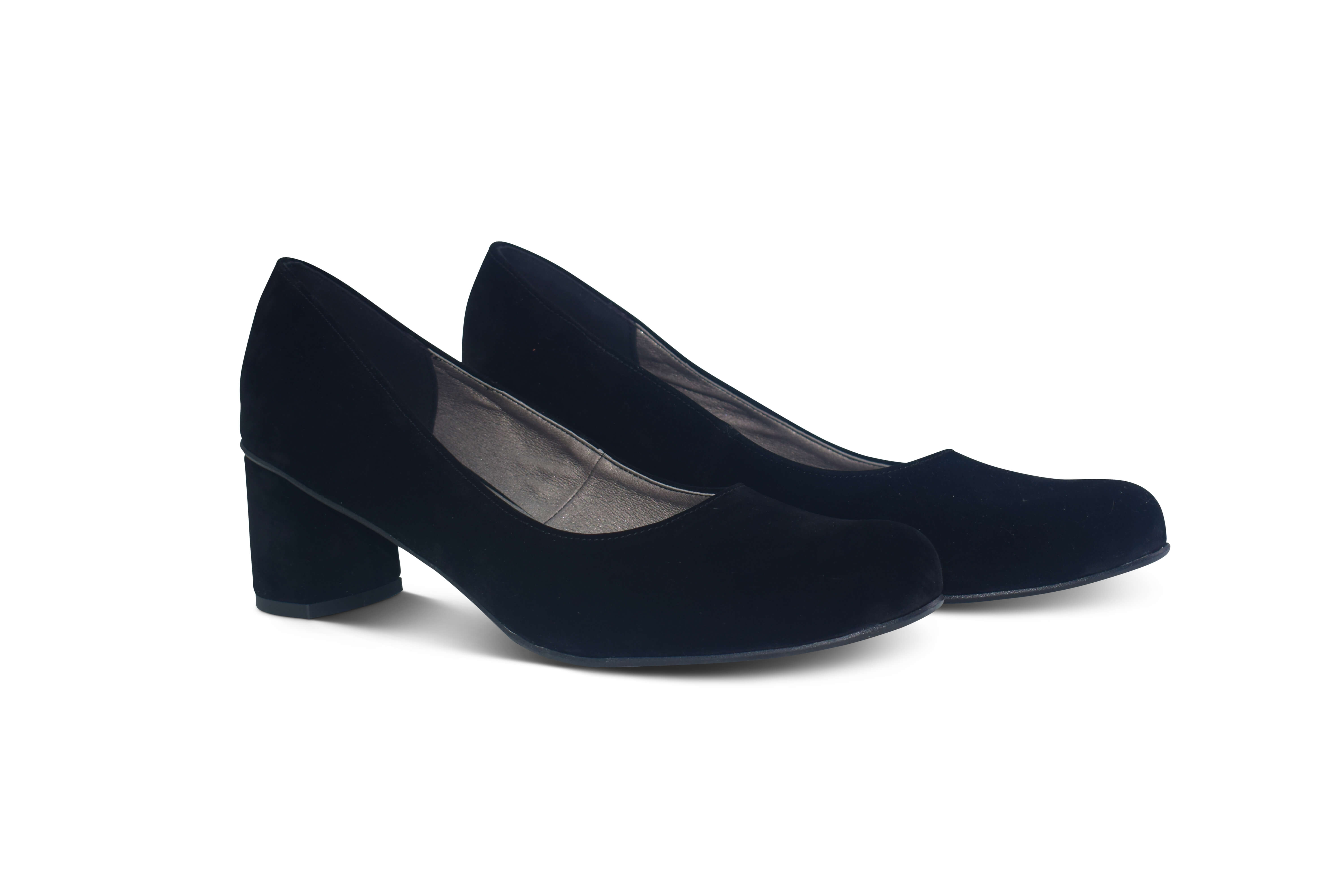 Coco block heel court shoes - black