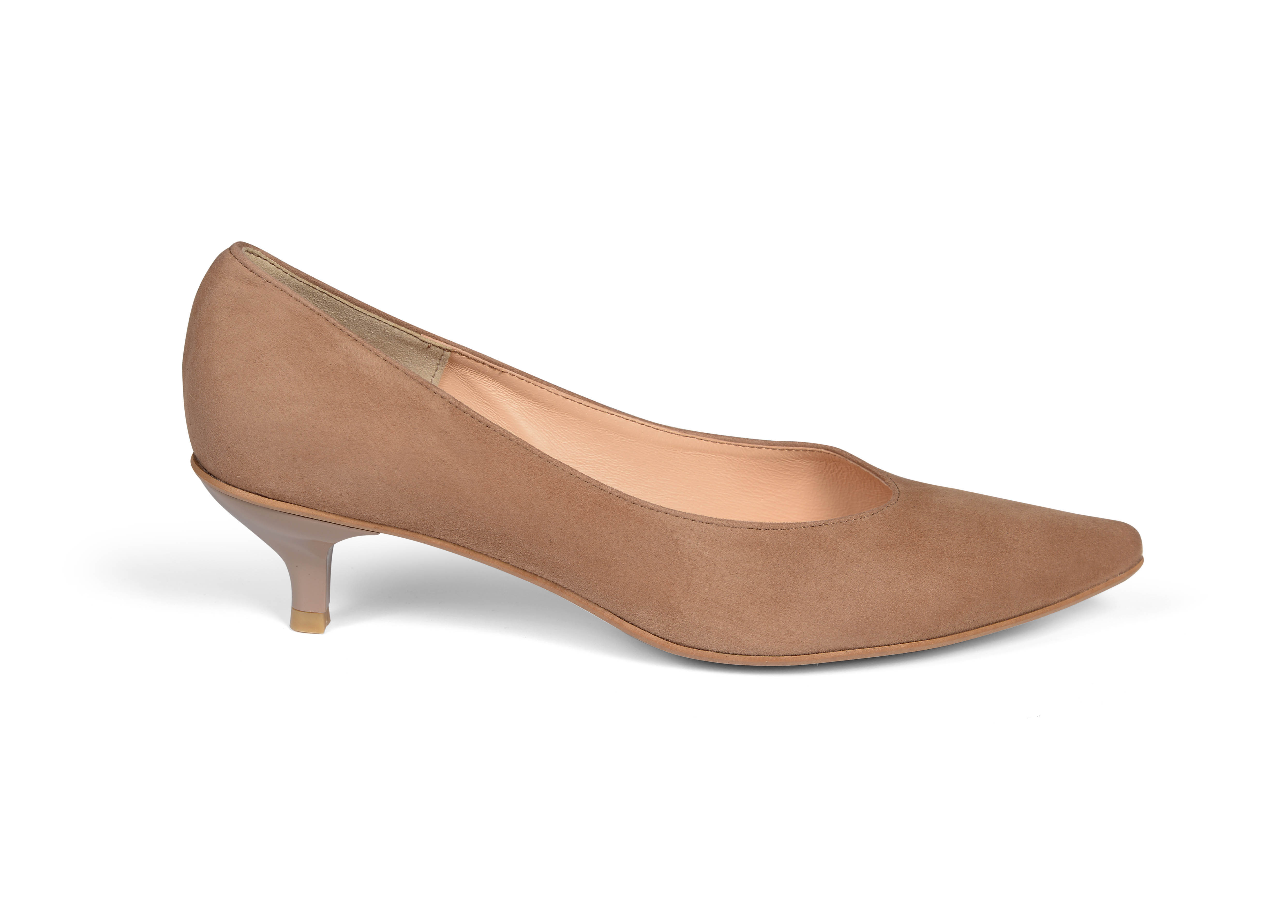 Kiki S pointed toe kitten heels - light brown