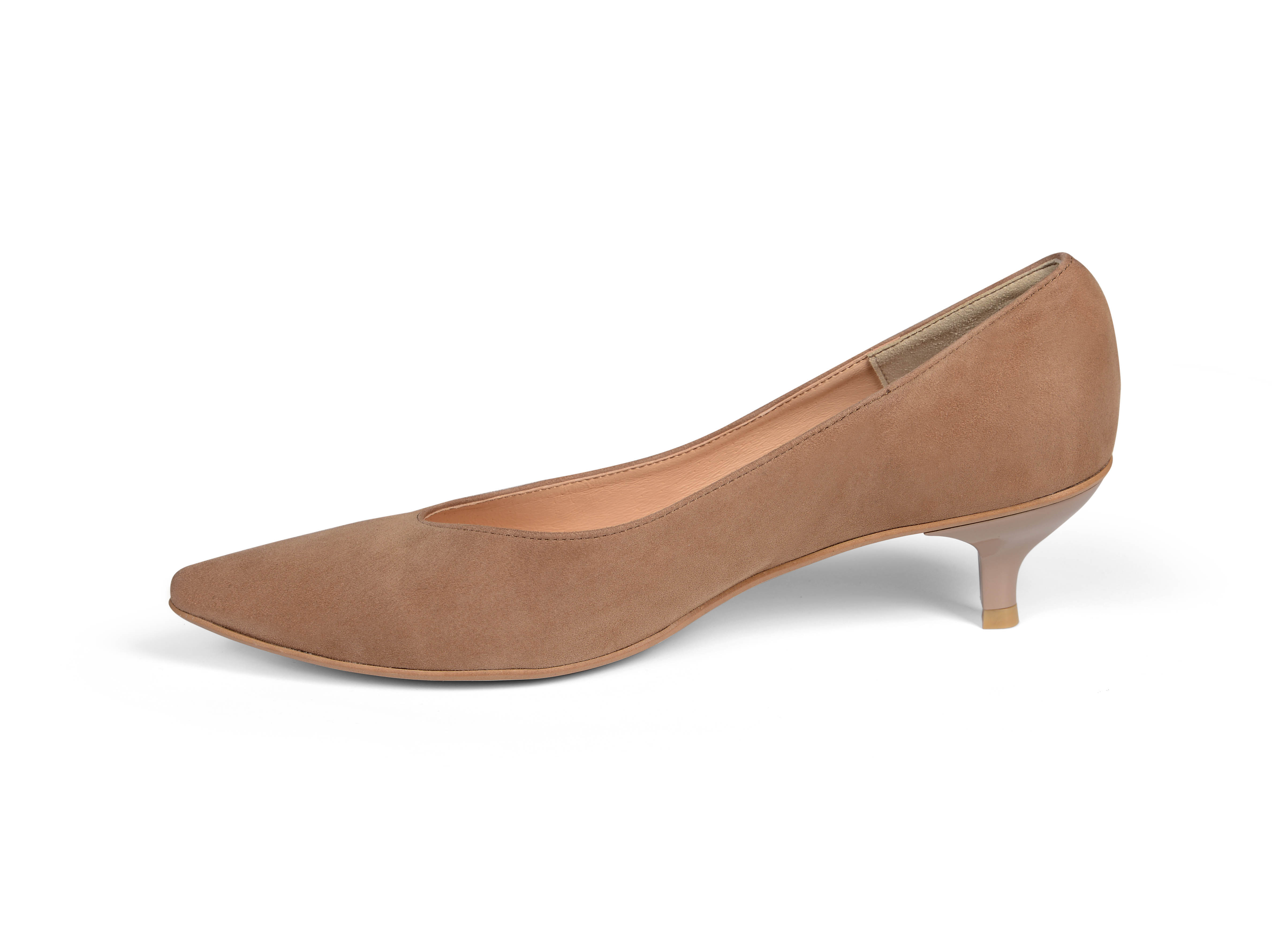 Kiki S pointed toe kitten heels - light brown