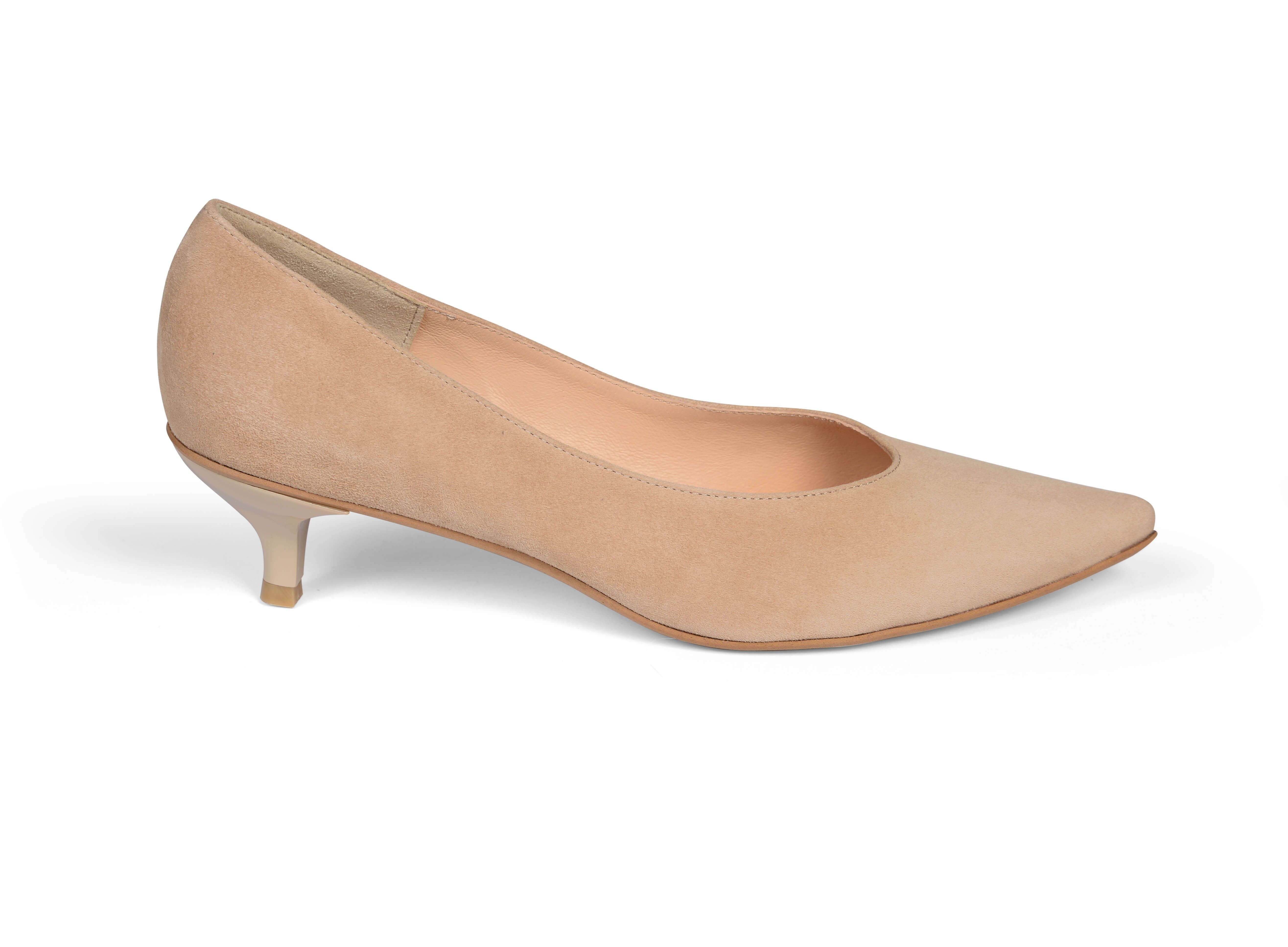Kiki S pointed toe kitten heels - beige