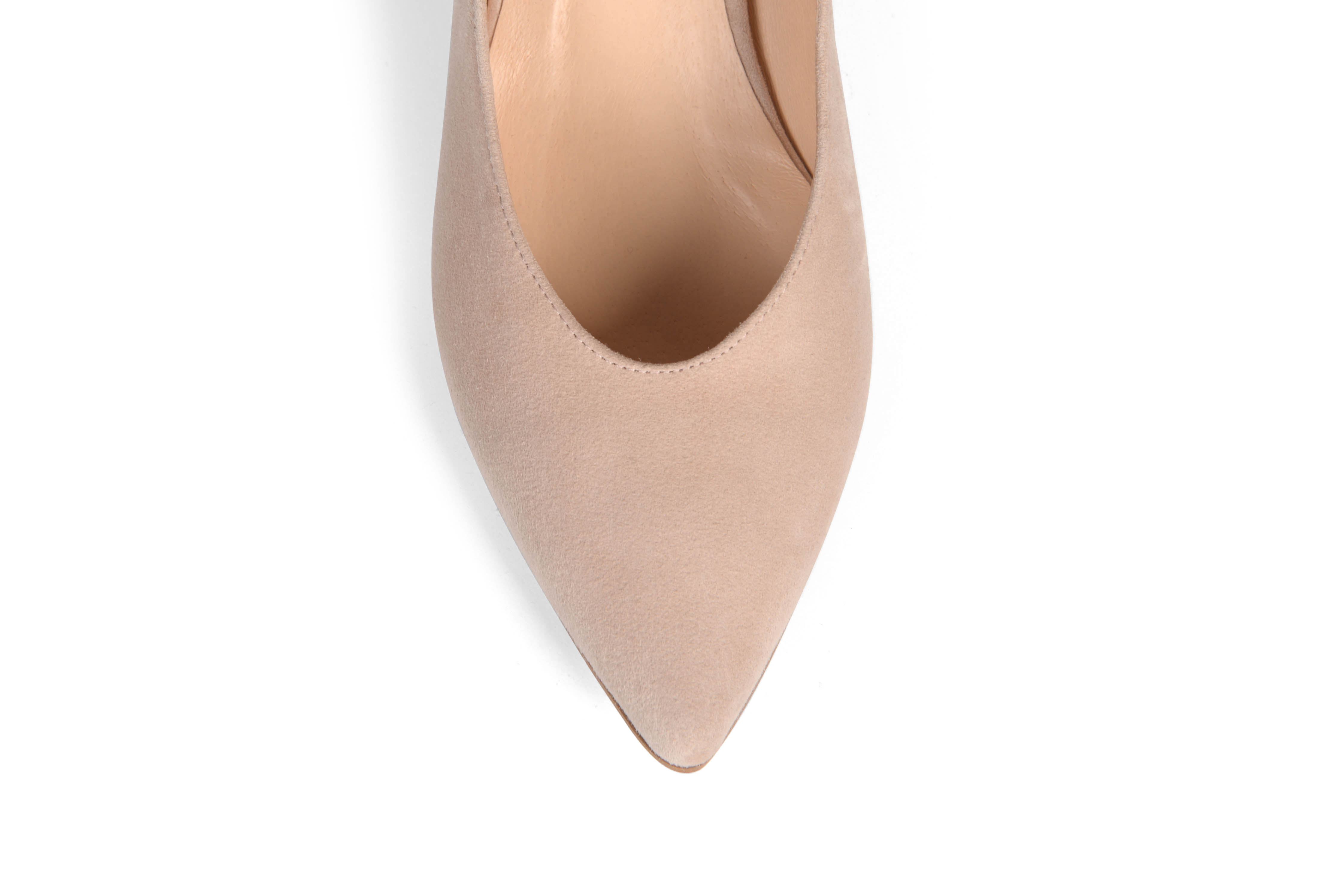 Kiki S pointed toe kitten heels - nude suede