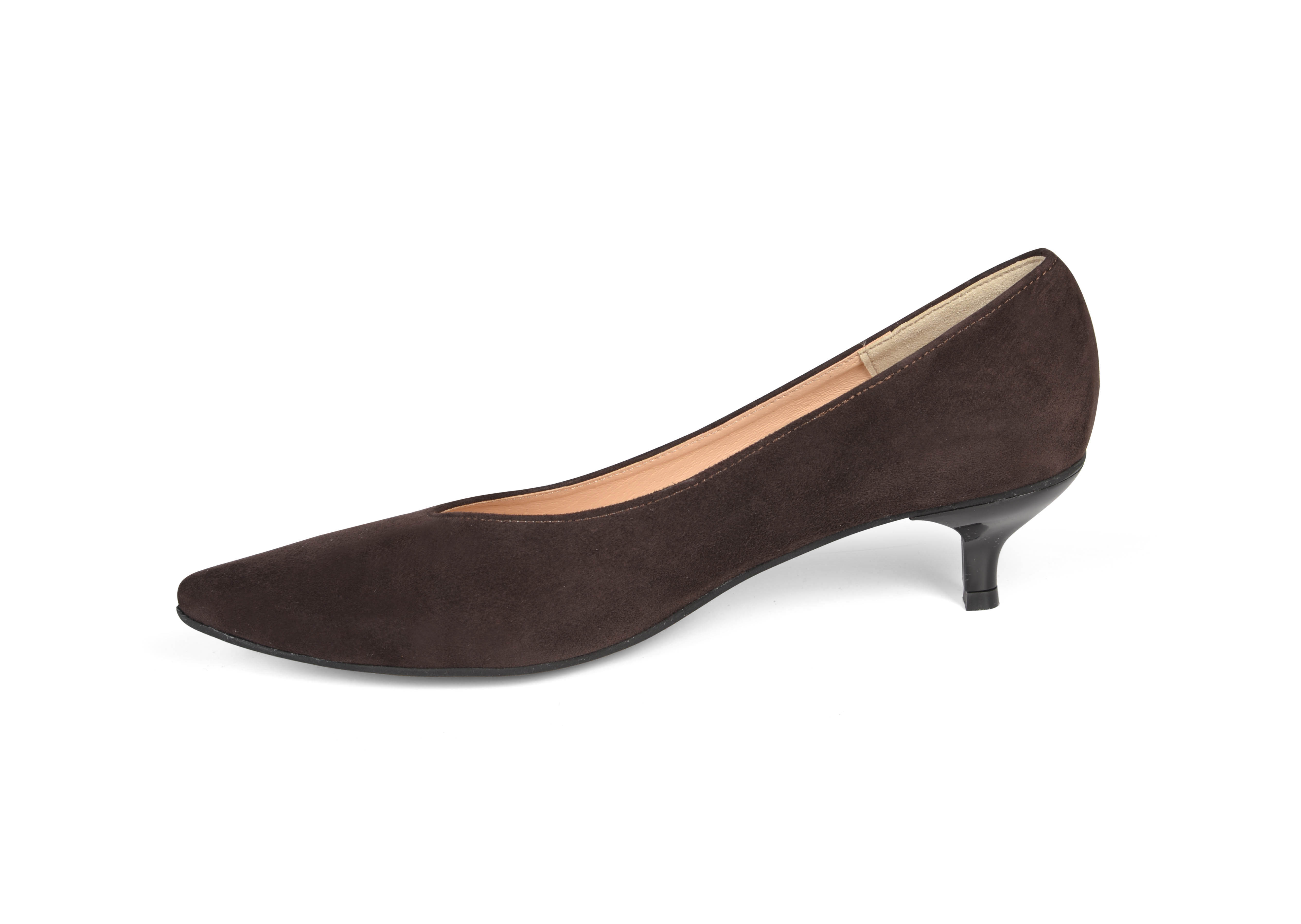 kiki S pointed toe kitten heels - dark brown