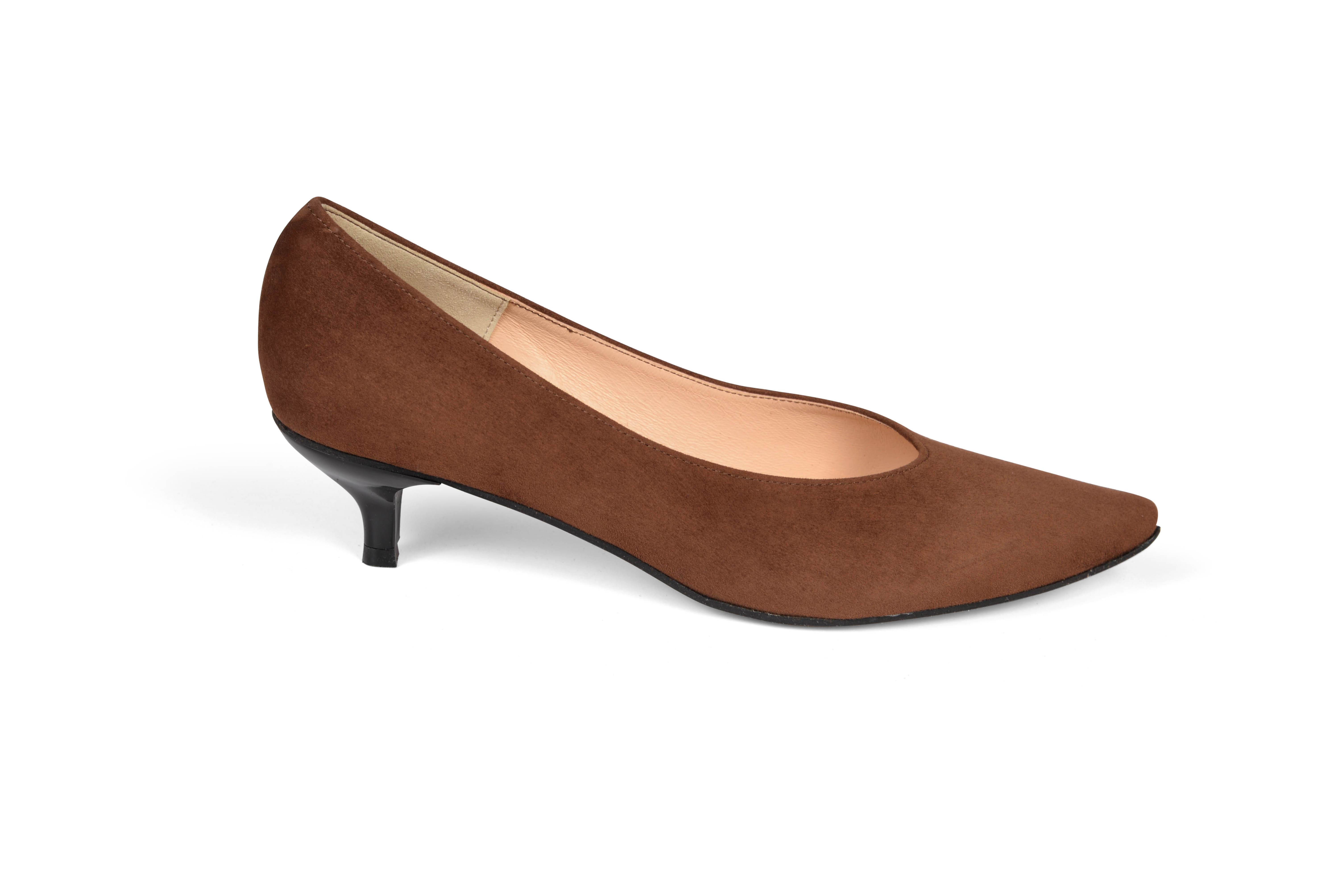 Kiki S pointed toe kitten heels - brown