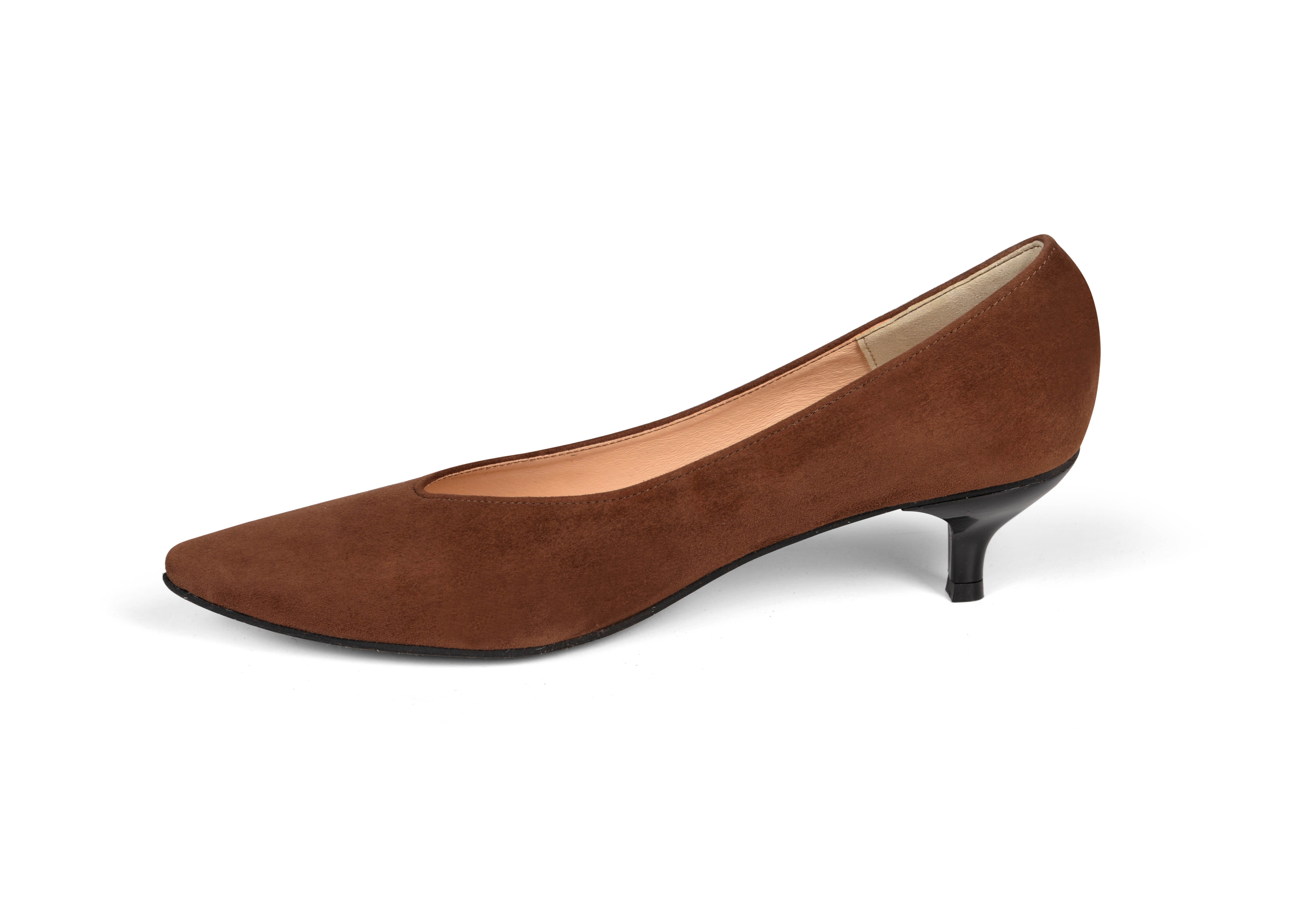 Kiki S pointed toe kitten heels - brown