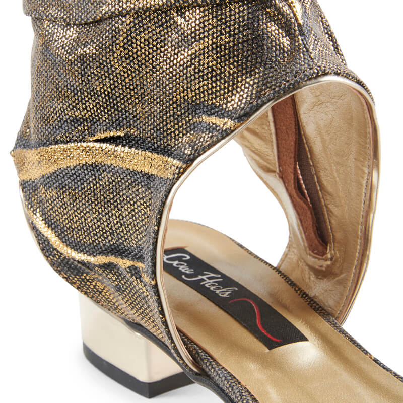 Bootie gold linen high-leg sandals