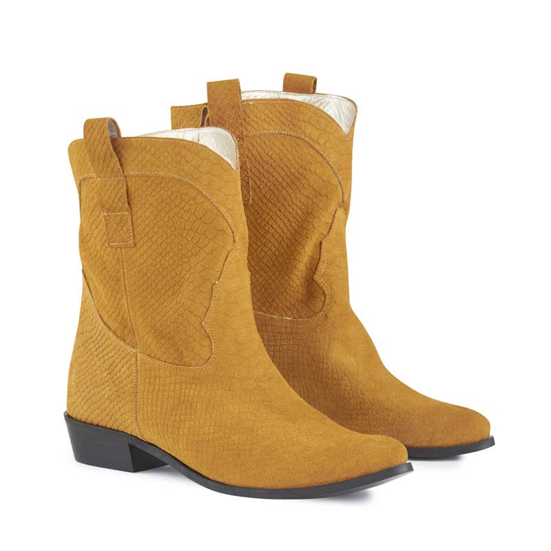 Texas Ochre Suede Cowboy Boots