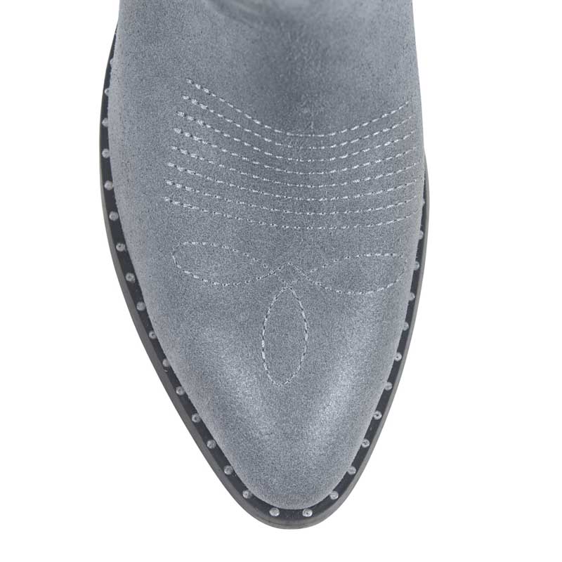 Texas Grey Suede Embroidered Cowboy Boots